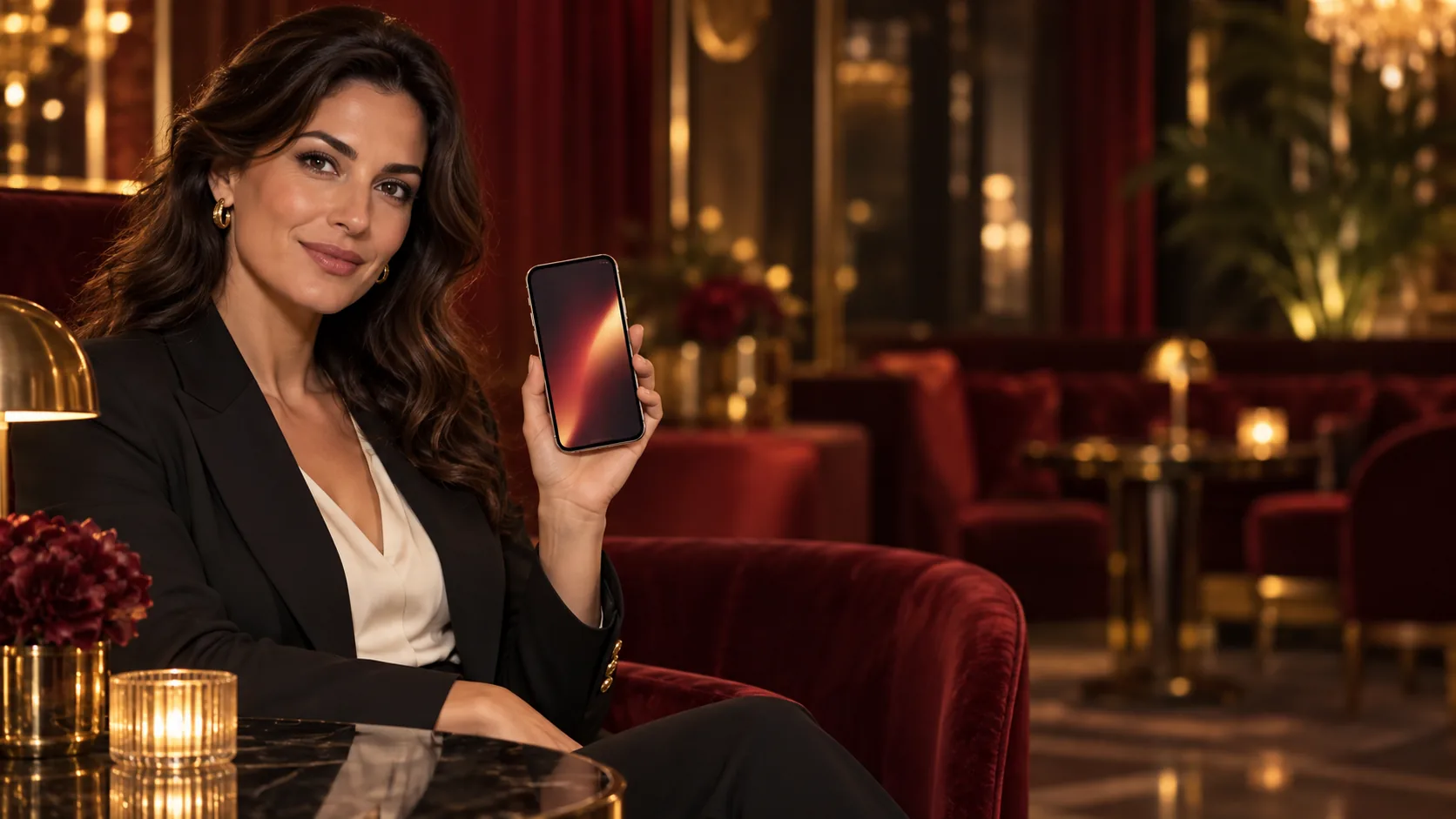  Telefon tutan kadın ve salon içi